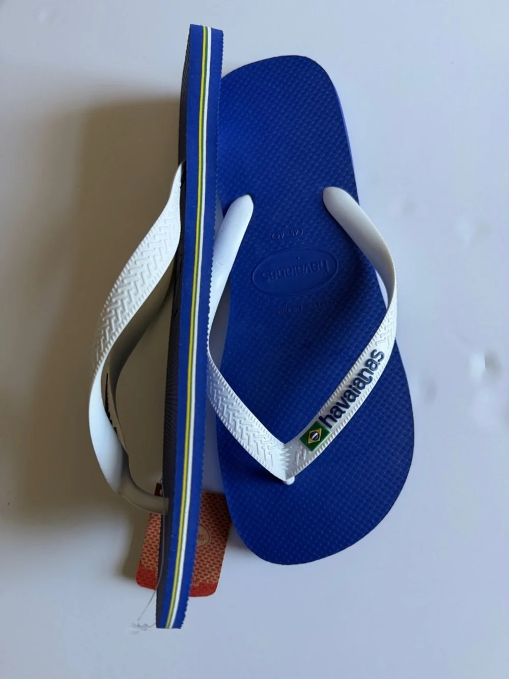 Havaianas Top Brazil Logo in Royal Blue Flip Flops with White Straps